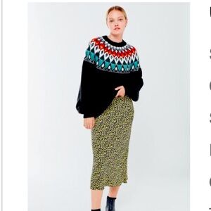 UO Cadence Floral Slip Skirt S